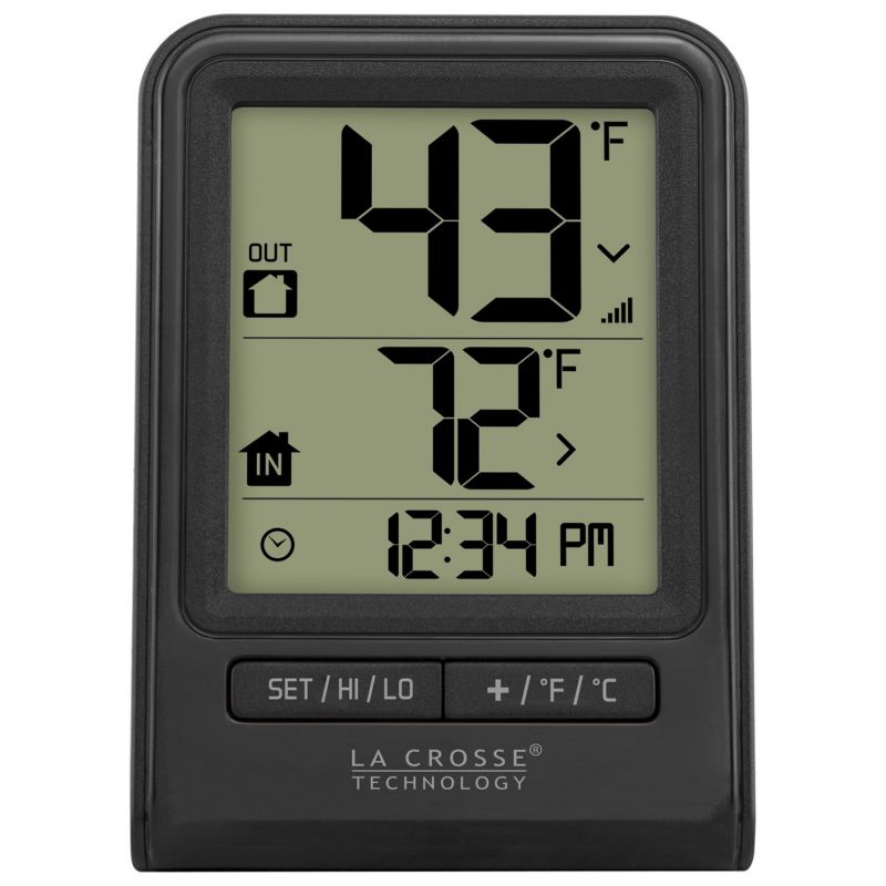 La Crosse 308-1409BT-CBP Wireless Thermometer, 2.63 in L x 1.35 in W x 3.67 in H Display, 32 to 122 deg F