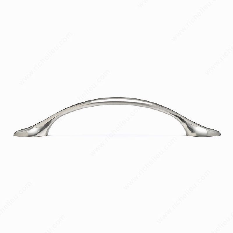 Richelieu BP7814195 Cabinet Pull, 4-31/32 in L Handle, 15/32 in H Handle, 15/16 in Projection, Metal, Brushed Nickel Traditional
