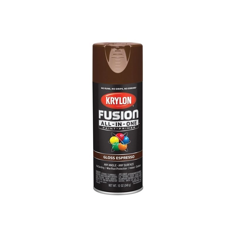 Krylon K02707007 Spray Paint, Gloss, Espresso, 12 oz, Can Espresso