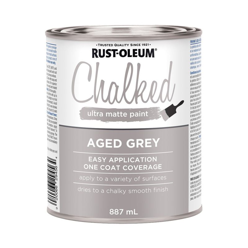 Rust-Oleum 286944 Chalk Paint, Ultra Matte, Aged Gray, 30 oz Aged Gray