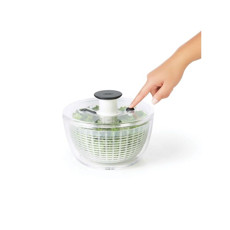 Good Grips 1045409 Salad and Herb Spinner, 2.44 qt Basket, 3.03 qt Bowl Capacity, 8 in Dia, 7 in H, Clear 2.44 Qt Basket, 3.03 Qt Bowl, Clear