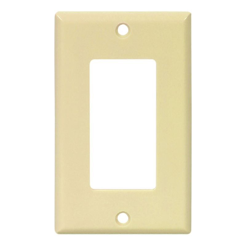 Eaton 2151V-JP Wallplate, 4-1/2 in L, 2-3/4 in W, 1-Gang, Thermoset, Ivory, High-Gloss Ivory