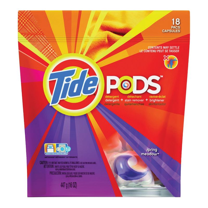 Tide 93120 Laundry Detergent, 16 CT, Liquid, Spring Meadow Blue (Pack of 6)