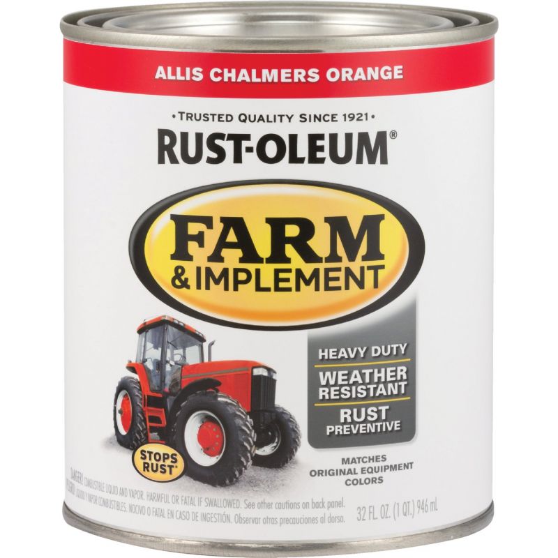 Rust-Oleum Stops Rust Farm &amp; Implement Enamel Allis Chalmers Orange, 1 Qt.