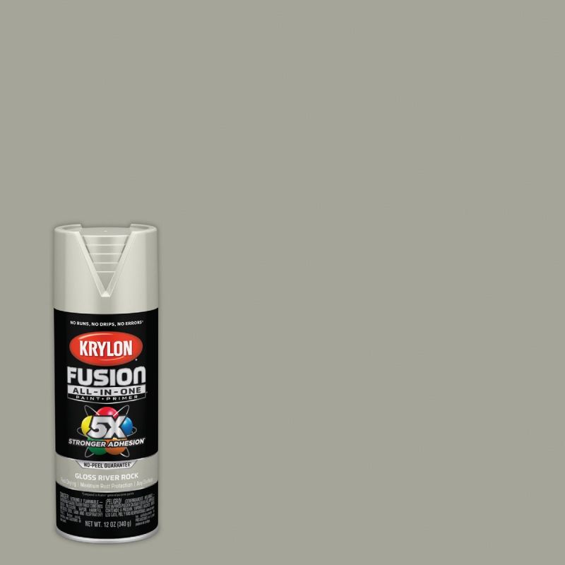 Krylon Fusion All-In-One Spray Paint &amp; Primer River Rock, 12 Oz.
