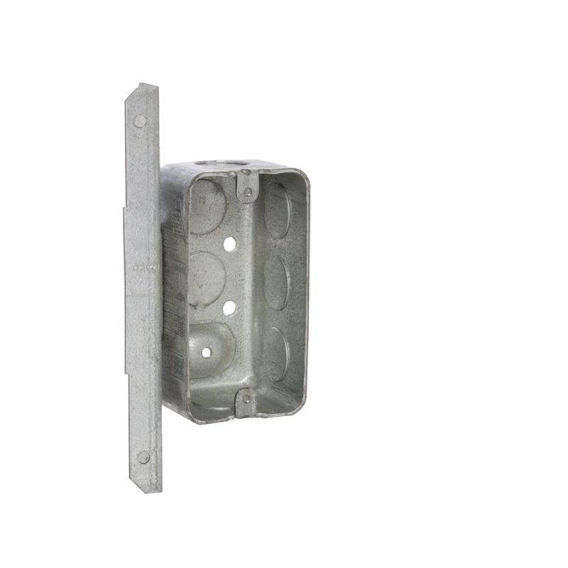 Raco 661 Handy Box, 1-Gang, 8-Knockout, 1/2 in Knockout, Galvanized Steel, Gray, Bracket Gray