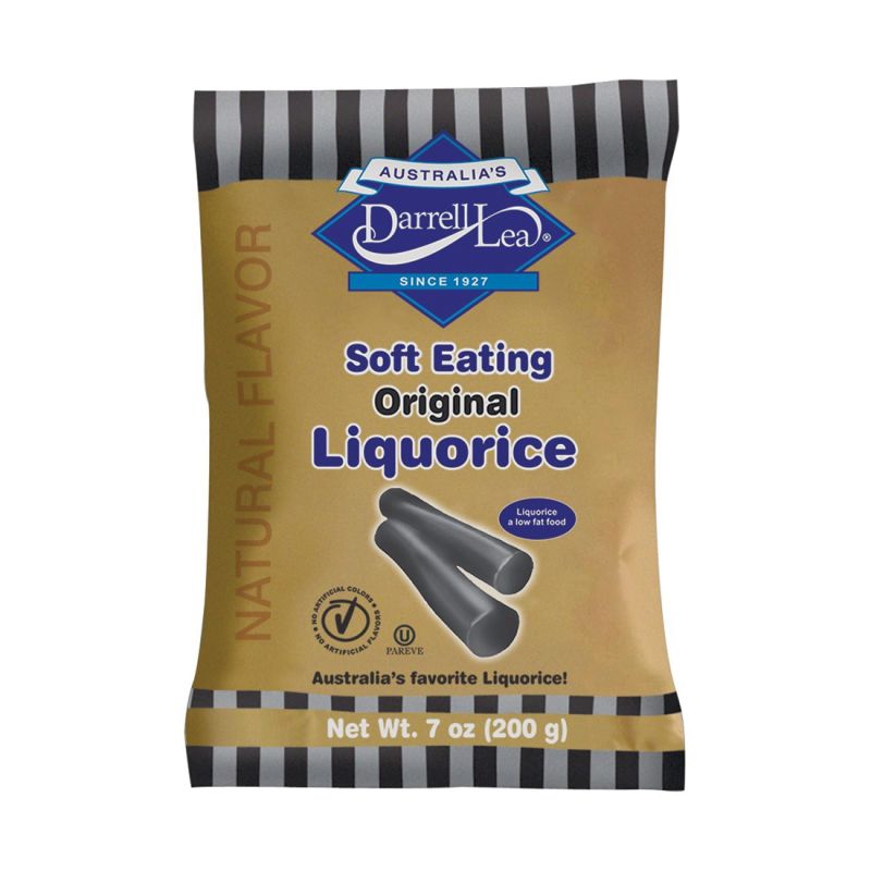 Darrell Lea DLOB8 Candy, Licorice Flavor, 7 oz Bag Black