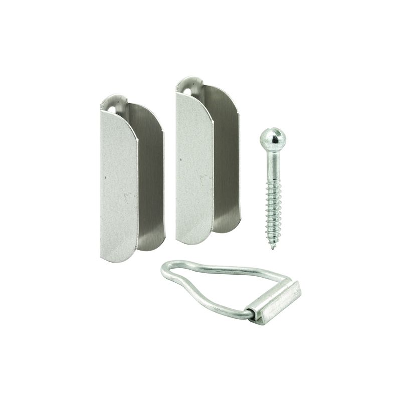 Make-2-Fit PL 8101 Top Hanger and Bottom Latch, Aluminum, Mill, For: 3/8 in Screen Frame