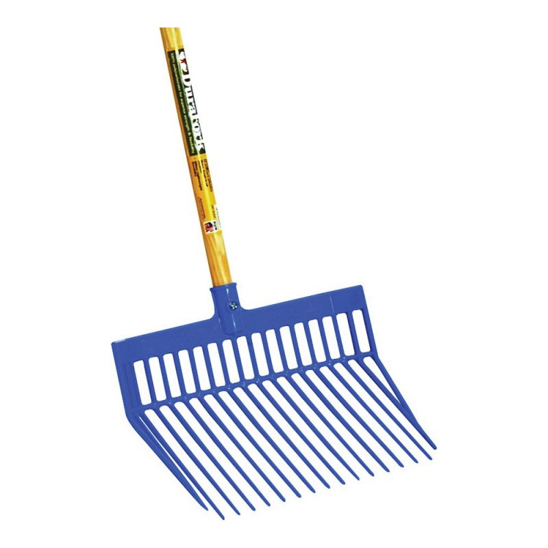 Little Giant PDF1BLUE Bedding Fork, Diamond Shaped Tine, Polycarbonate Tine, Wood Handle, Blue, 52 in L Handle Blue