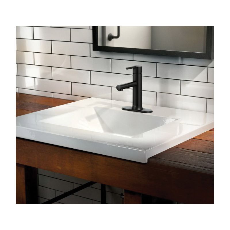 Moen 84770BL Bathroom Faucet, 1.2 gpm, 1-Faucet Handle, 1, 3-Faucet Hole, Metal, Matte Black, 4 in Faucet Centers Matte Black