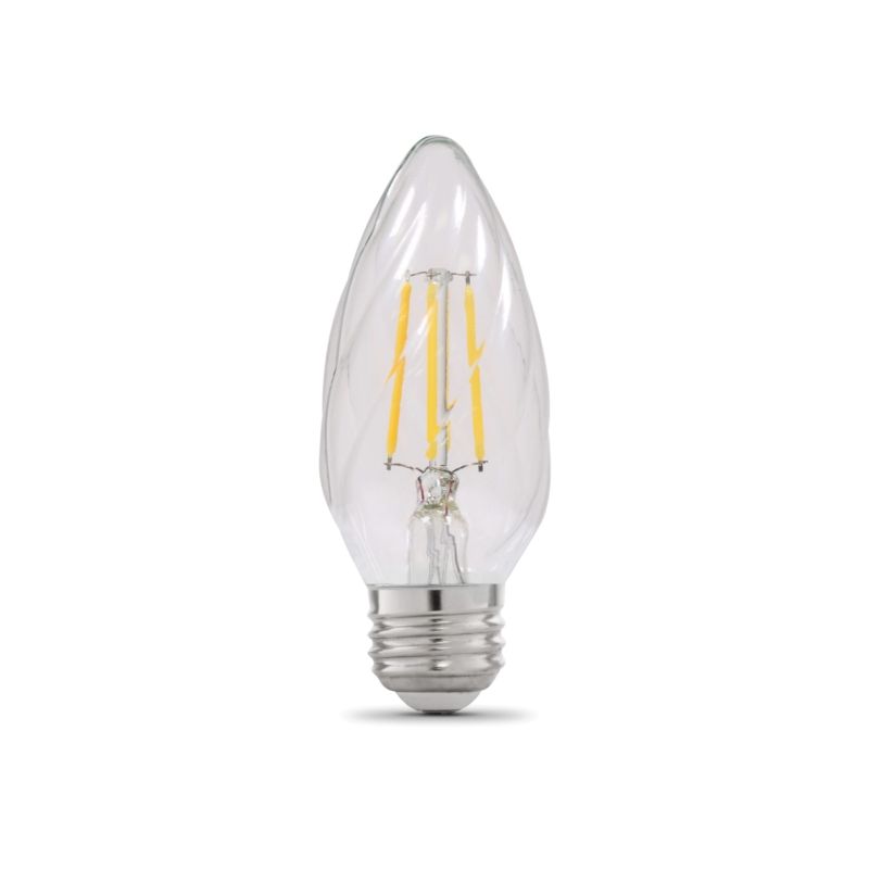Feit Electric BPF1560/850/FILED LED Bulb, Decorative, F15 Lamp, 60 W Equivalent, E26 Lamp Base, Dimmable, Clear (Pack of 6)