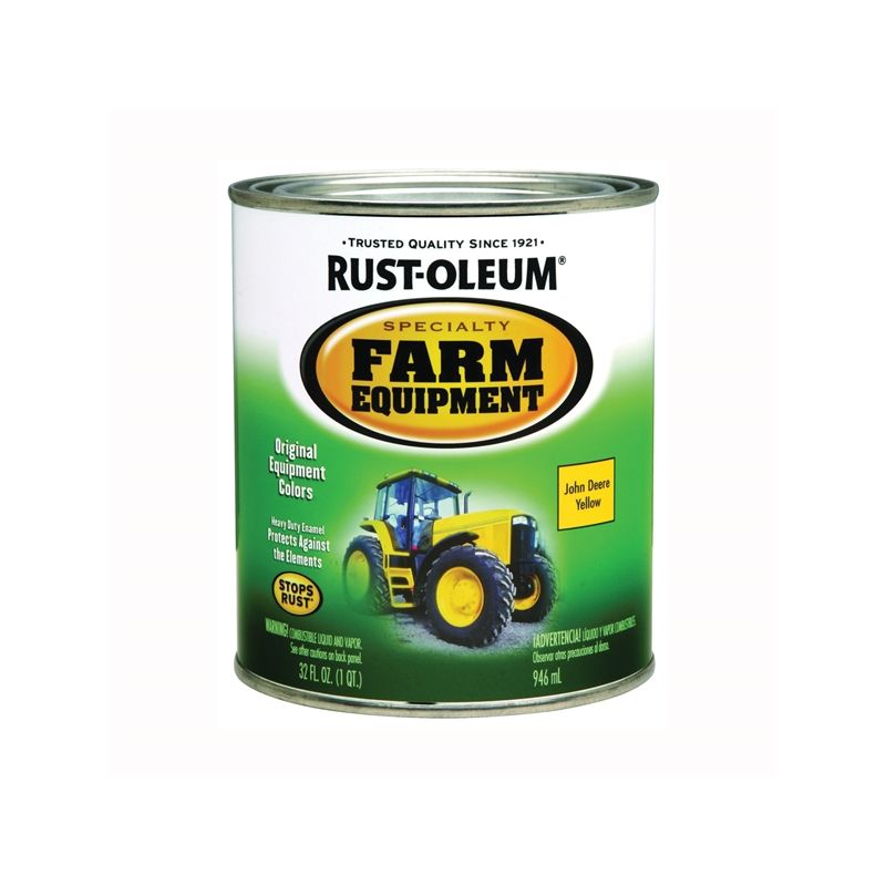 RUST-OLEUM SPECIALTY 7443502 Farm Equipment Enamel, Yellow, 1 qt Can Yellow