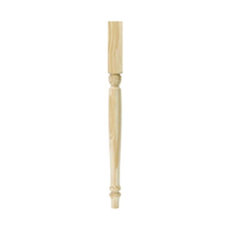 Waddell 2915 Table Leg, 21-1/4 in H, 2-1/4 in W, Pine Wood, Natural, Smooth Sanded Natural