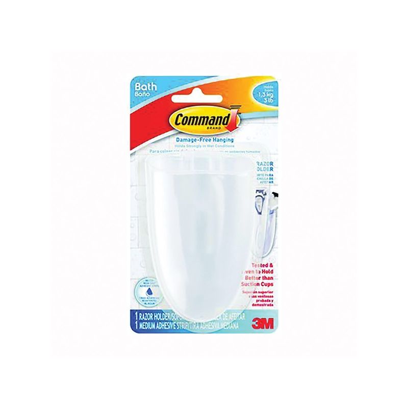 Command BATH16-ES Bath Razor Holder, Plastic, Frosted Frosted