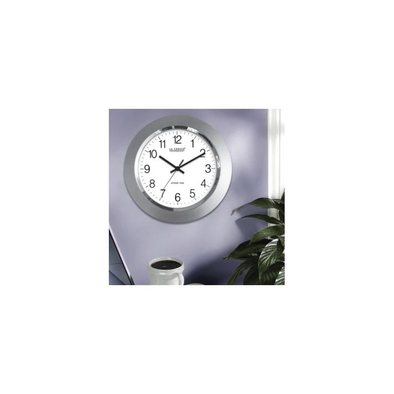 Equity WT-3144S Clock, Round, Silver Frame, Plastic Clock Face, Analog