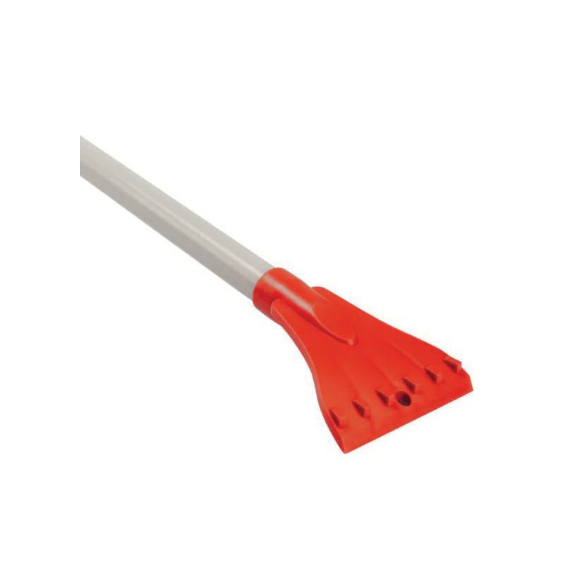 Snow Joe SJBLZD-LED Snow Broom and Ice Scraper, 7 in W Blade, Polyethylene Foam Blade, 33 to 52 in L Handle, Red Red