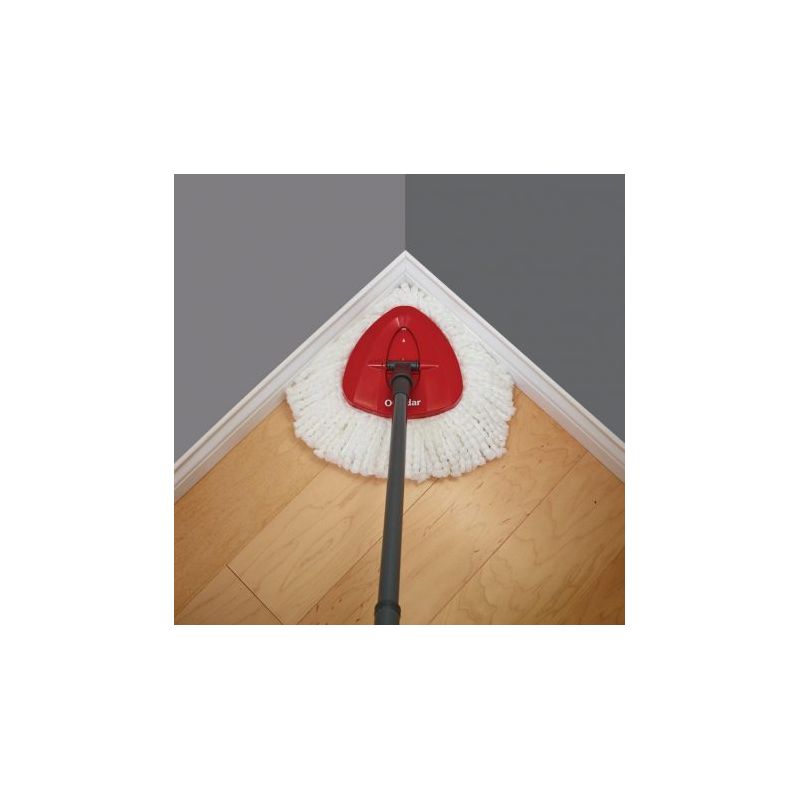 O-Cedar EasyWring 148473 Spin Mop and Bucket System, Microfiber Mop Head, Red Mop Head, Metal Handle
