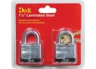 Do it 1-1/2 In. W. Laminated Steel Keyed Padlock With 3/4 In. Shackle Clearance