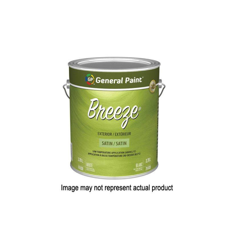 General Paint Breeze 70-352-16 Exterior Paint, Satin, Accent Base, 1 gal Accent Base (Pack of 4)