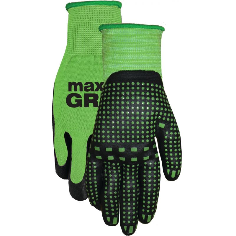 Midwest Quality Glove Max Grip Nitrile Coated Glove L, Green