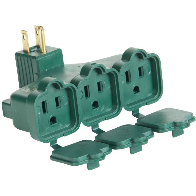 Do it Wall Hugger Multi-Outlet Tap Green, 15A