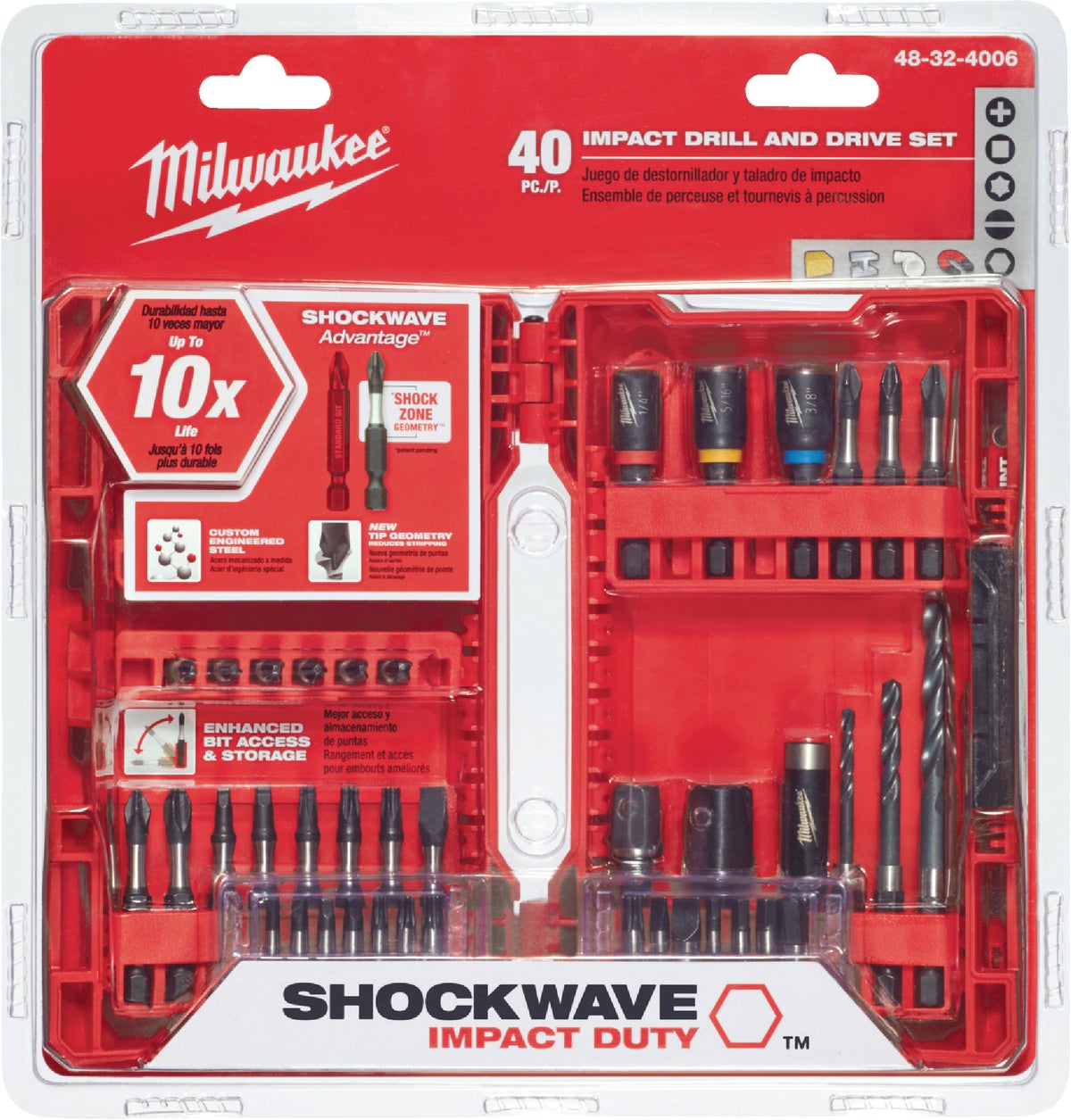 Milwaukee Impact Screw Driver Bits Set 40pc 48-32-8005 