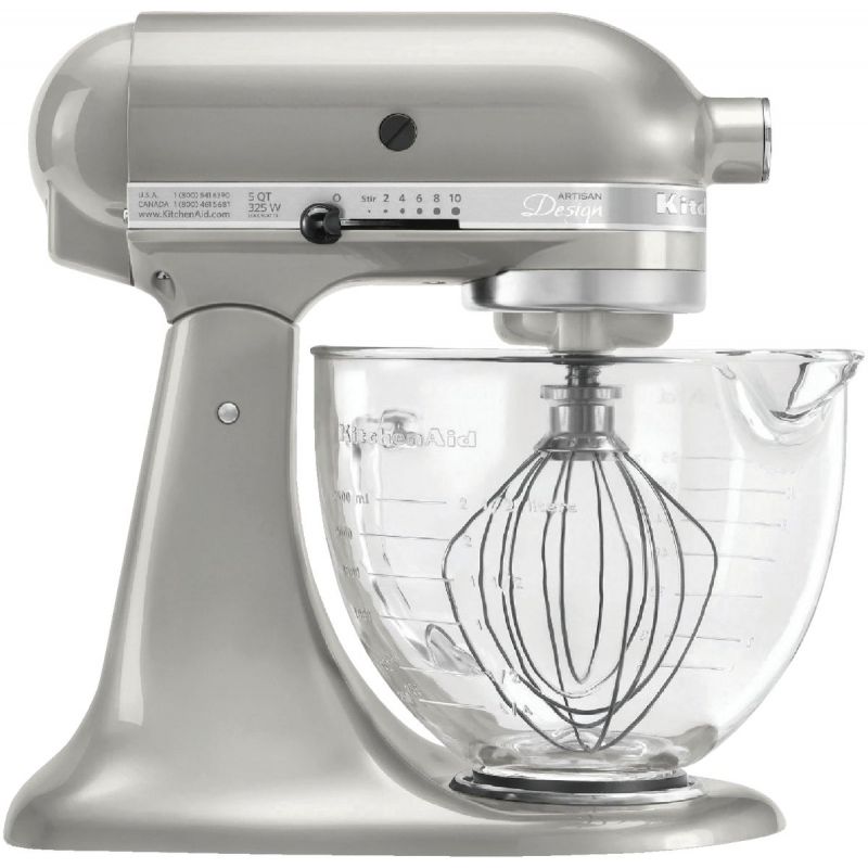 KitchenAid Artisan Series Stand Mixer With Glass Bowl Sugar Pearl Silver