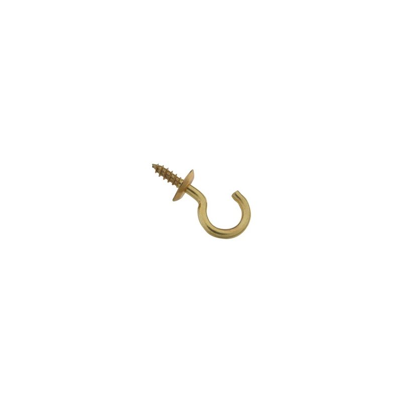 National Hardware N119-669 Cup Hook, 0.37 in Opening, 1.31 in L, Brass