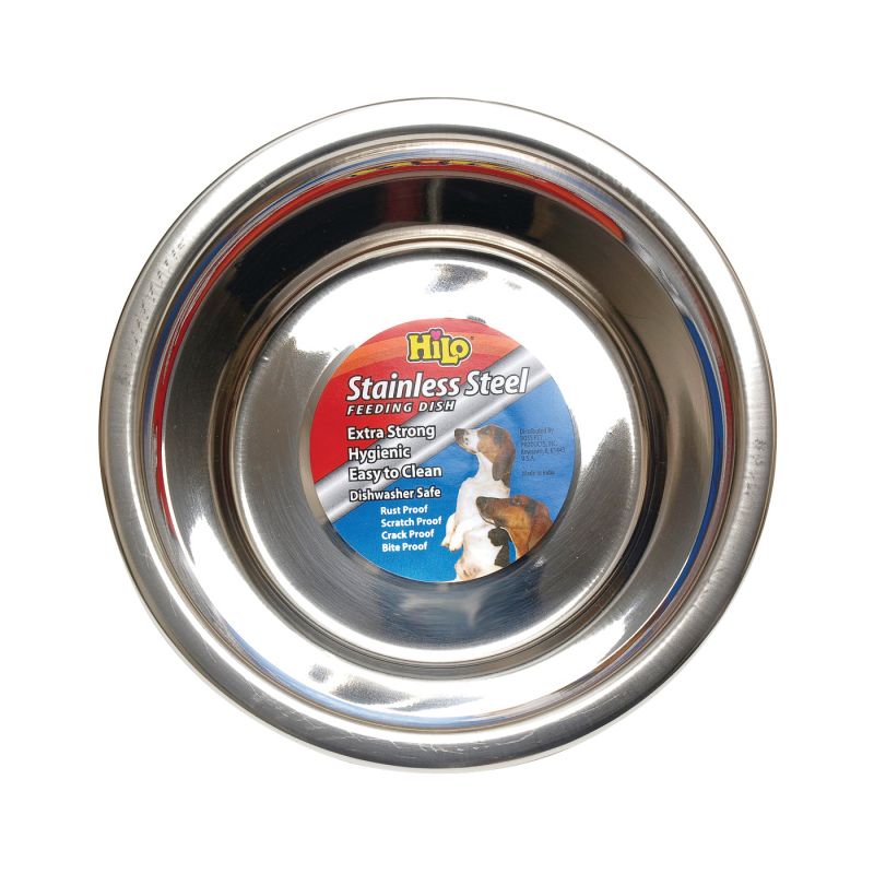 HiLo ZW150 64/56620 Pet Feeding Dish, M, 2 qt Volume, Stainless Steel M