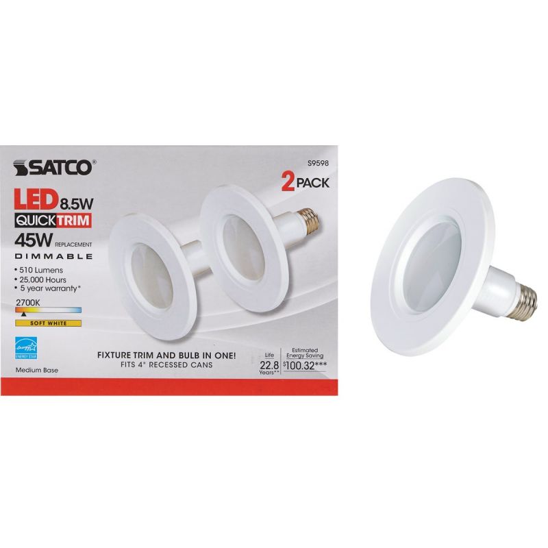 Satco Retrofit 510 Lumen LED Recessed Light Kit White
