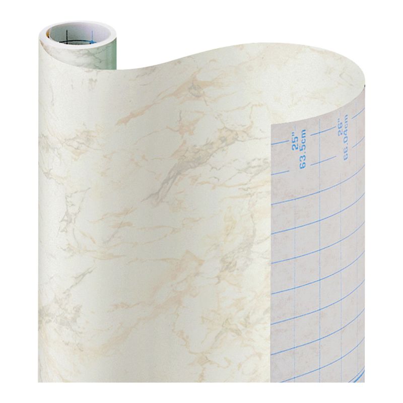 Con-Tact 09F-C9823-12 Contact Paper, 9 ft L, 18 in W, Paper, Beige Marble Beige Marble