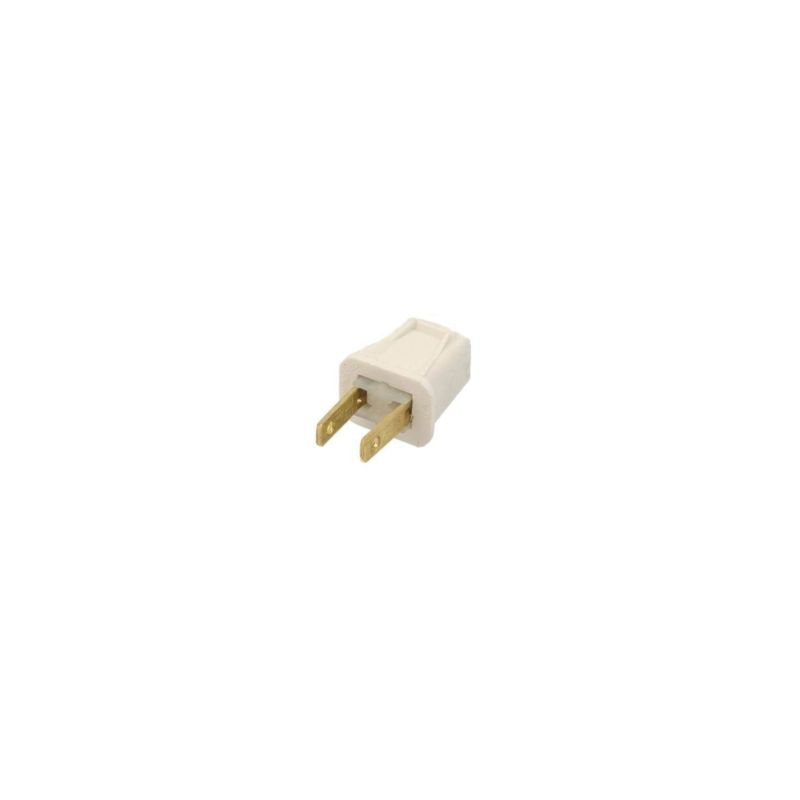 Leviton C22-00123-00W Wire Plug, 2 -Pole, 10 A, 125 V, Male, NEMA: NEMA 1-15P, White White