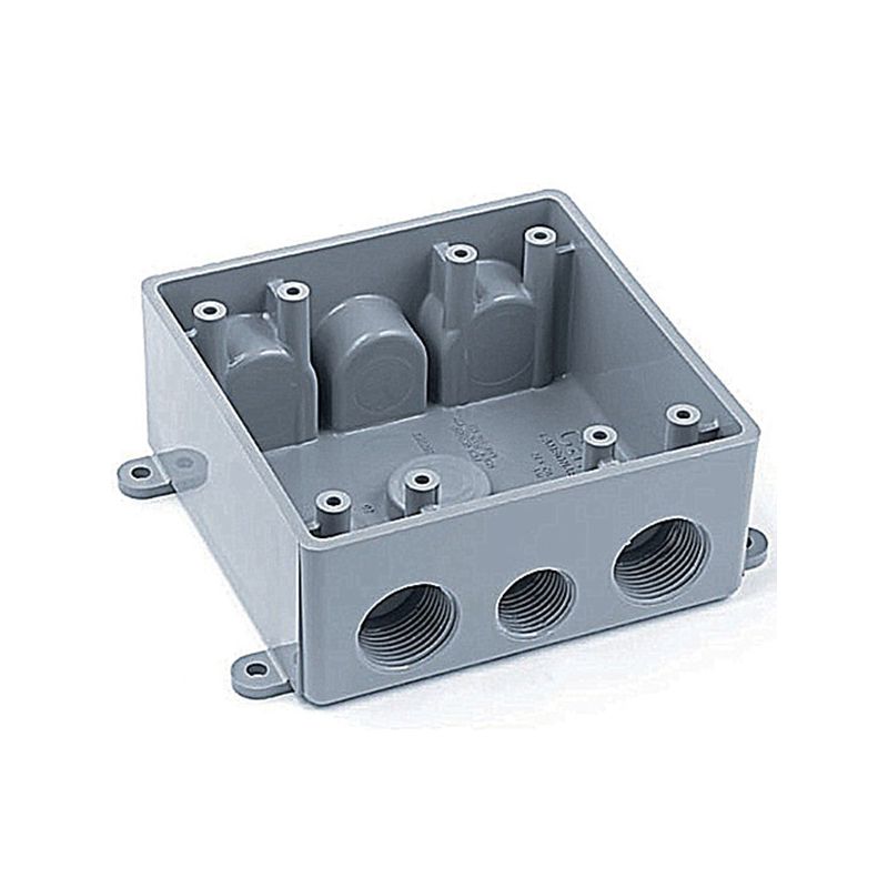 Carlon E382DE Switch Box, 2 -Gang, 7 -Outlet, PVC, Gray Gray