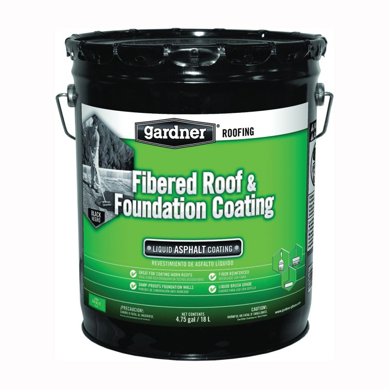 Gardner 0105-GA Roof Coating, Black, 18 L, Liquid Black