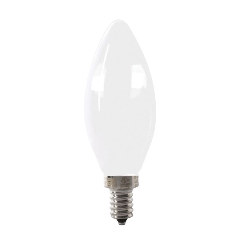 Feit Electric BPCTF60/950CA/FIL/2 LED Bulb, Decorative, B10 Lamp, 60 W Equivalent, E12 Lamp Base, Dimmable, Frosted (Pack of 6)