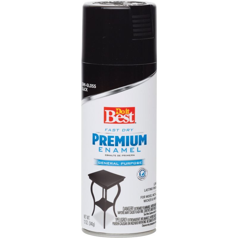 Do it Best Premium Enamel Spray Paint Black, 12 Oz.