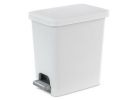 Sterilite 10618002 Rectangular Step-on Wastebasket, 2.7 gal Capacity, Plastic, White 2.7 Gal, White