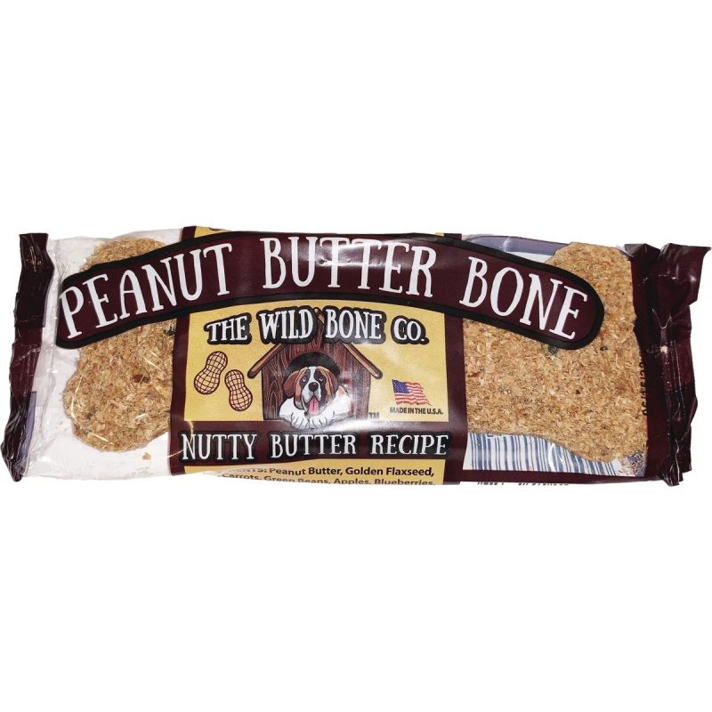 The Wild Bone Company Peanut Butter Bone Dog Treat (Pack of 24)