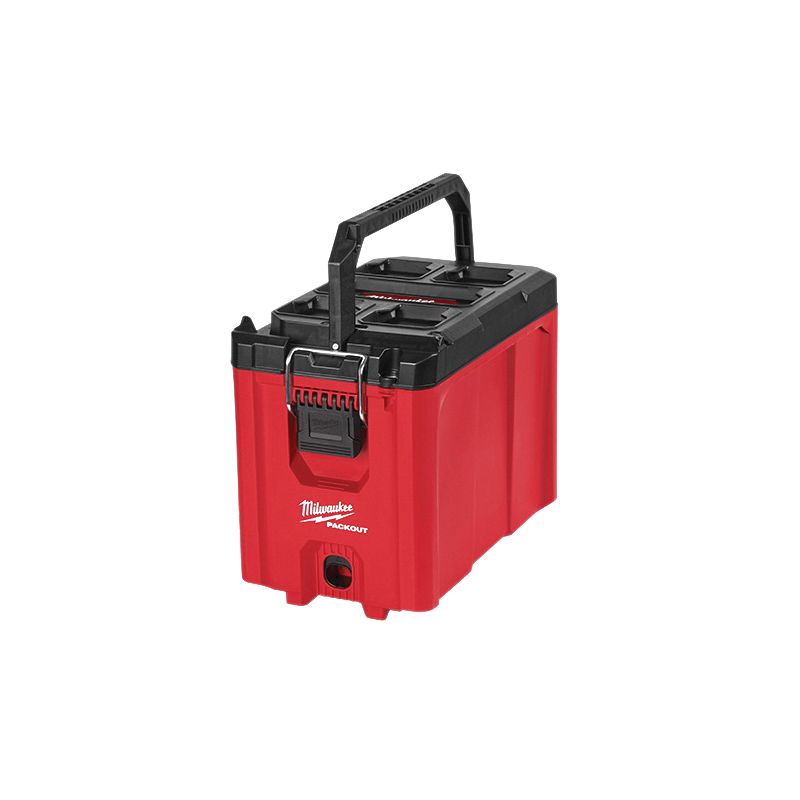 Milwaukee PACKOUT 48-22-8422 Compact Tool Box, 75 lb, Polypropylene, Red, 16.2 in L x 10 in W x 13 in H Outside Red
