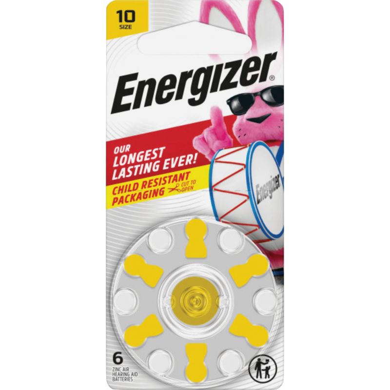 Energizer EZ Turn &amp; Lock Hearing Aid Battery Yellow