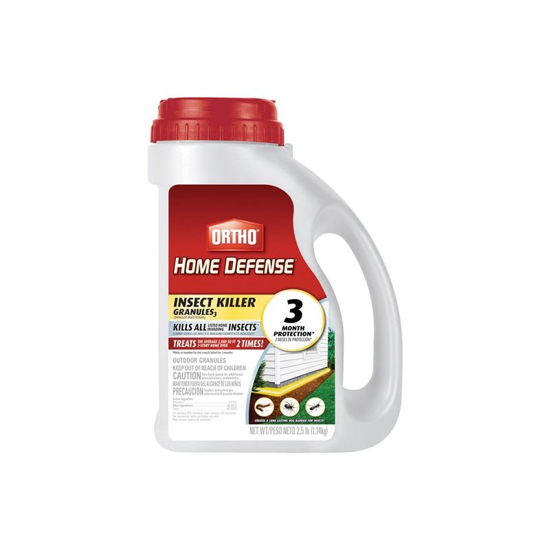 Ortho Home Defense 0200910 Insect Killer, Granular, Home Foundation, 2.5 lb Bottle Dark Brown/Tan