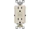 Leviton SmartLockPro Self-Test Rounded Corner GFCI Outlet Light Almond, 15A