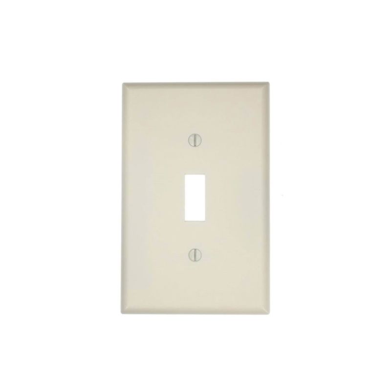 Leviton 80501-W Wallplate, 4-7/8 in L, 3-1/8 in W, 1 -Gang, Plastic, White Midway, White