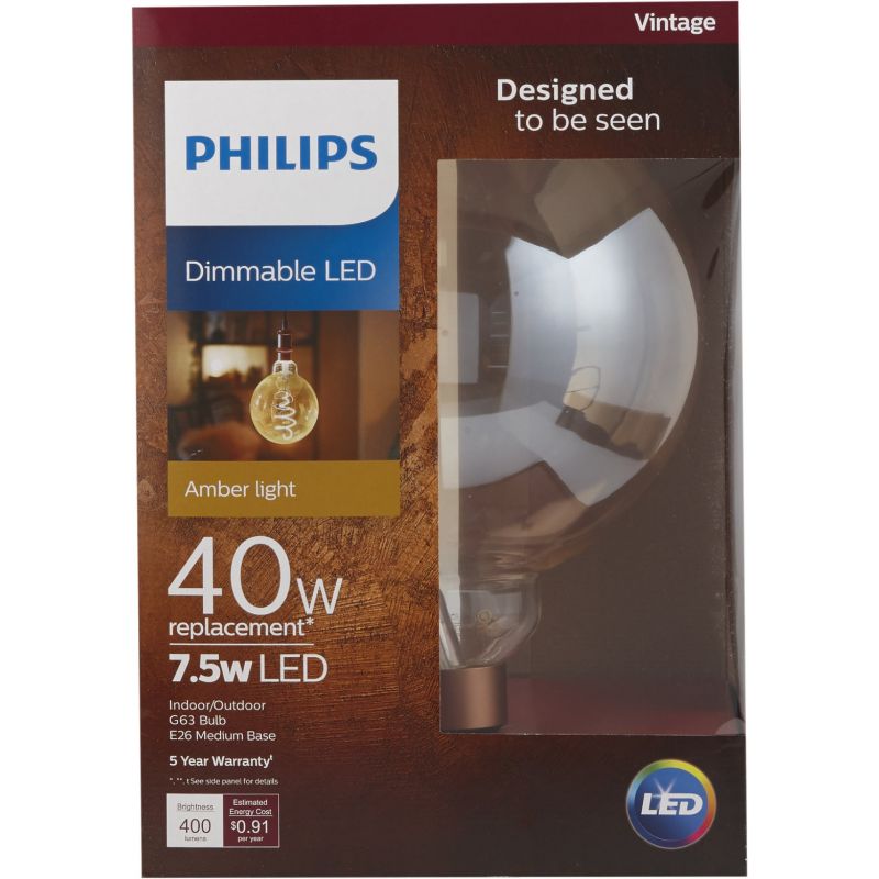 Philips Vintage Edison G63 LED Decorative Light Bulb