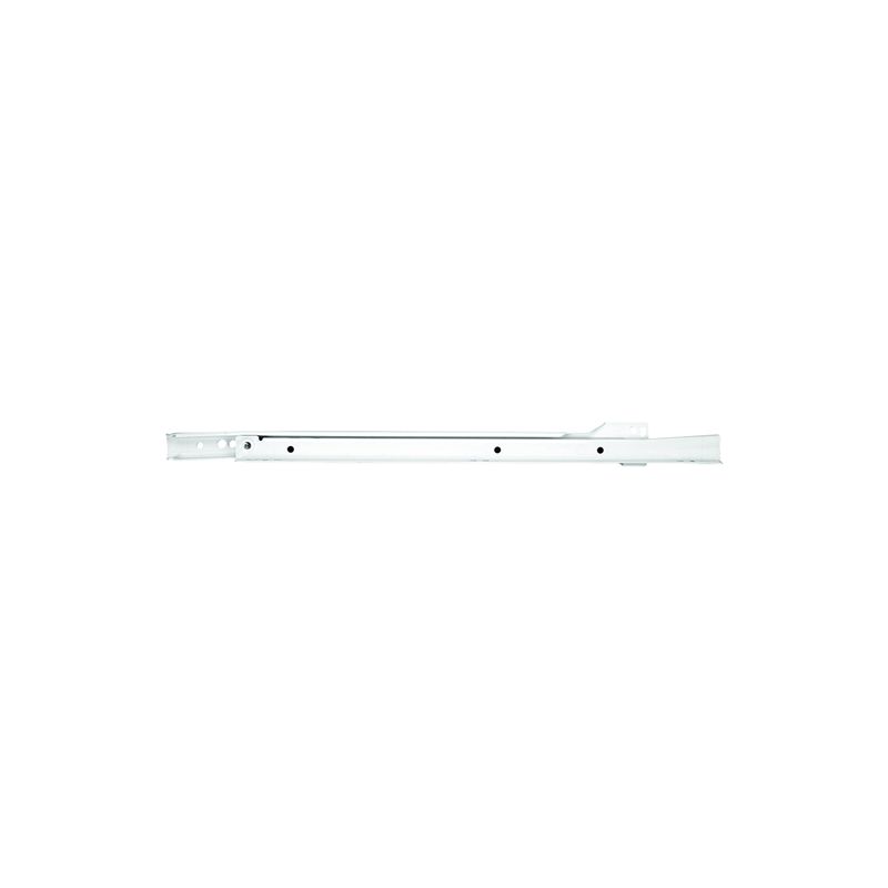 Knape &amp; Vogt 1805H WH 500 Drawer Slide, 75 lb, 500 mm L Rail, 12.5 mm W Rail White