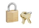 Master Lock 120D Padlock, Keyed Different Key, 5/32 in Dia Shackle, Steel Shackle, Solid Brass Body, 3/4 in W Body