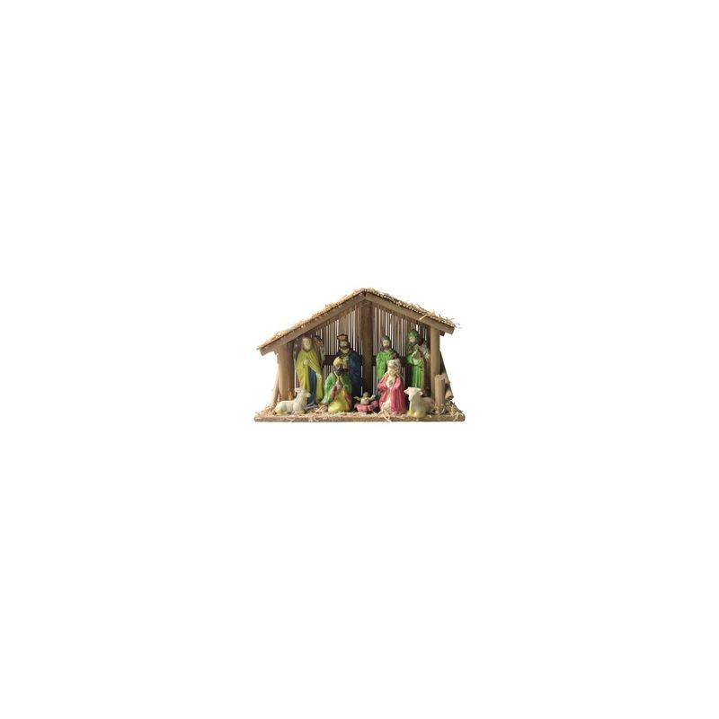 Hometown Holidays 89427 Christmas Collectible, Nativity Set with Stable, Assorted Assorted (Pack of 12)