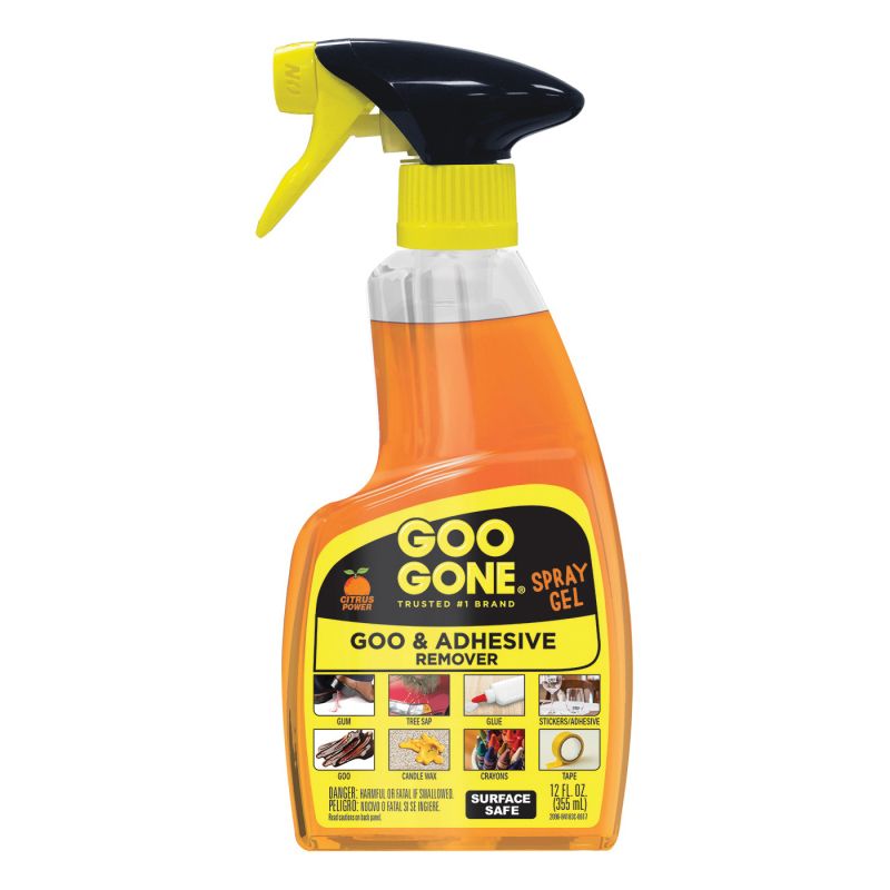 Goo Gone 2096 Goo and Adhesive Remover, 12 oz Spray Bottle, Gel, Citrus, Orange Orange
