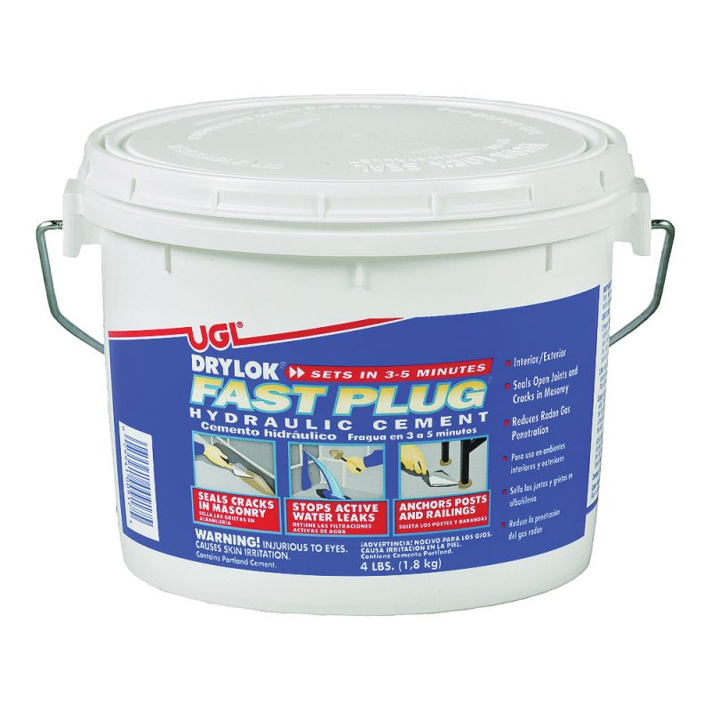 Drylok Fast Plug Series 00917 Hydraulic Cement, Gray, Powder, 4 lb Gray