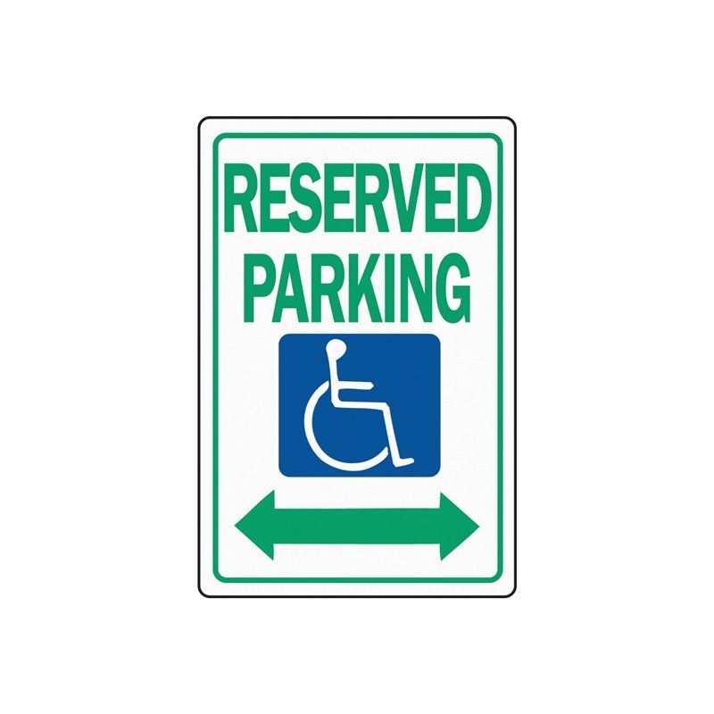Hy-Ko HW-32 Parking Sign, Rectangular, RESERVED PARKING, Green Legend, White Background, Aluminum